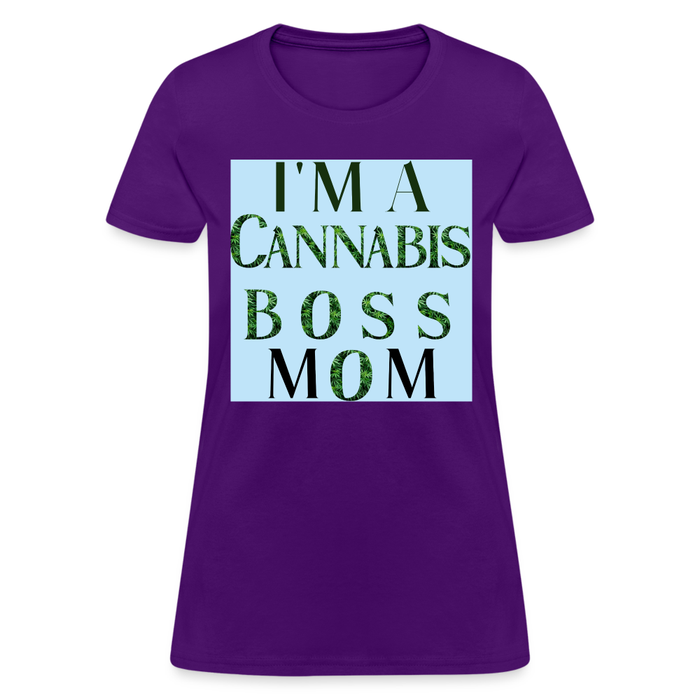 I'm A Cannabis Boss Mom Ladies T-Shirt - purple