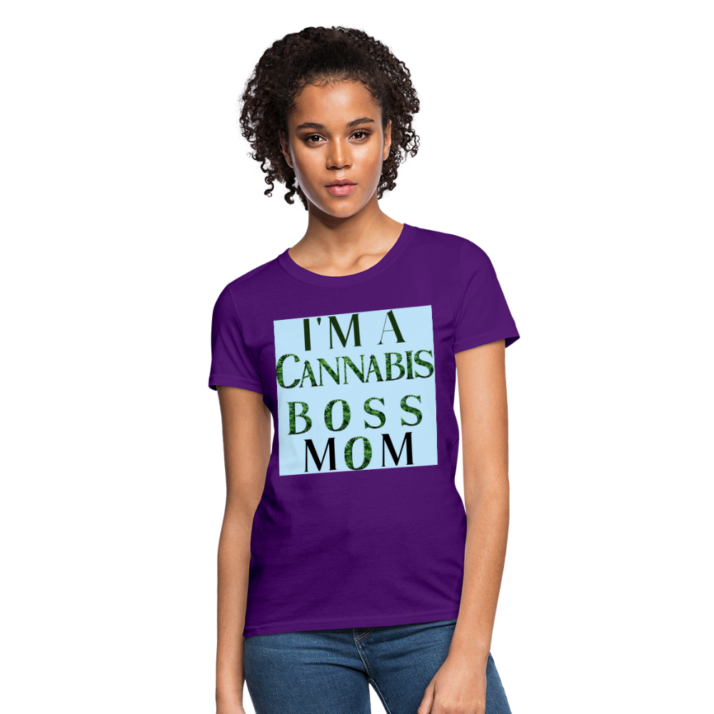 I'm A Cannabis Boss Mom Ladies T-Shirt - purple
