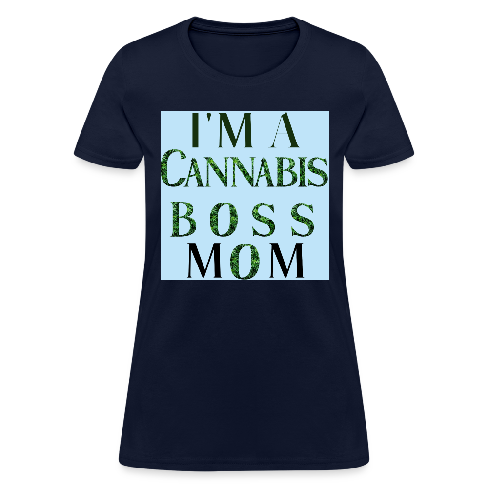 I'm A Cannabis Boss Mom Ladies T-Shirt - navy