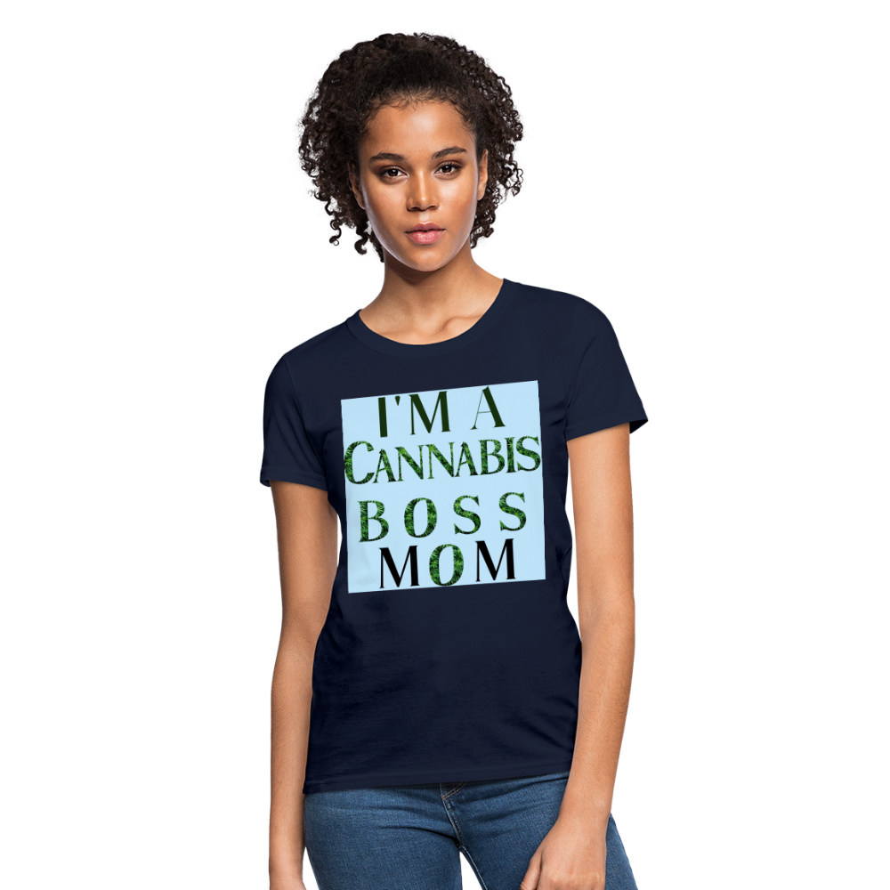 I'm A Cannabis Boss Mom Ladies T-Shirt - navy