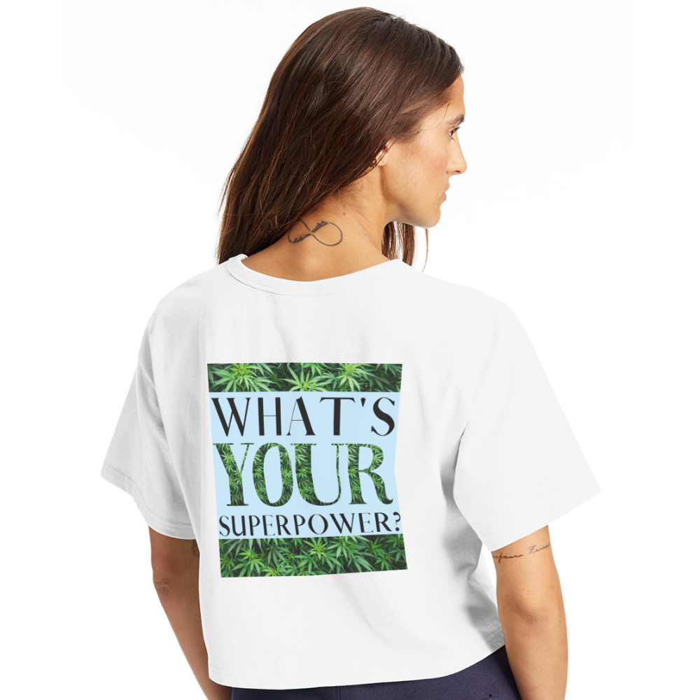 I'm A Cannabis Boss Mom Ladies Champion Cropped T-Shirt - white