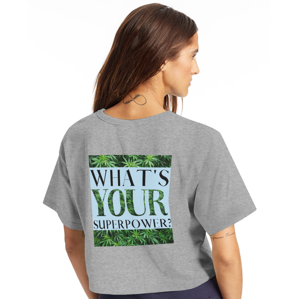 I'm A Cannabis Boss Mom Ladies Champion Cropped T-Shirt - heather gray