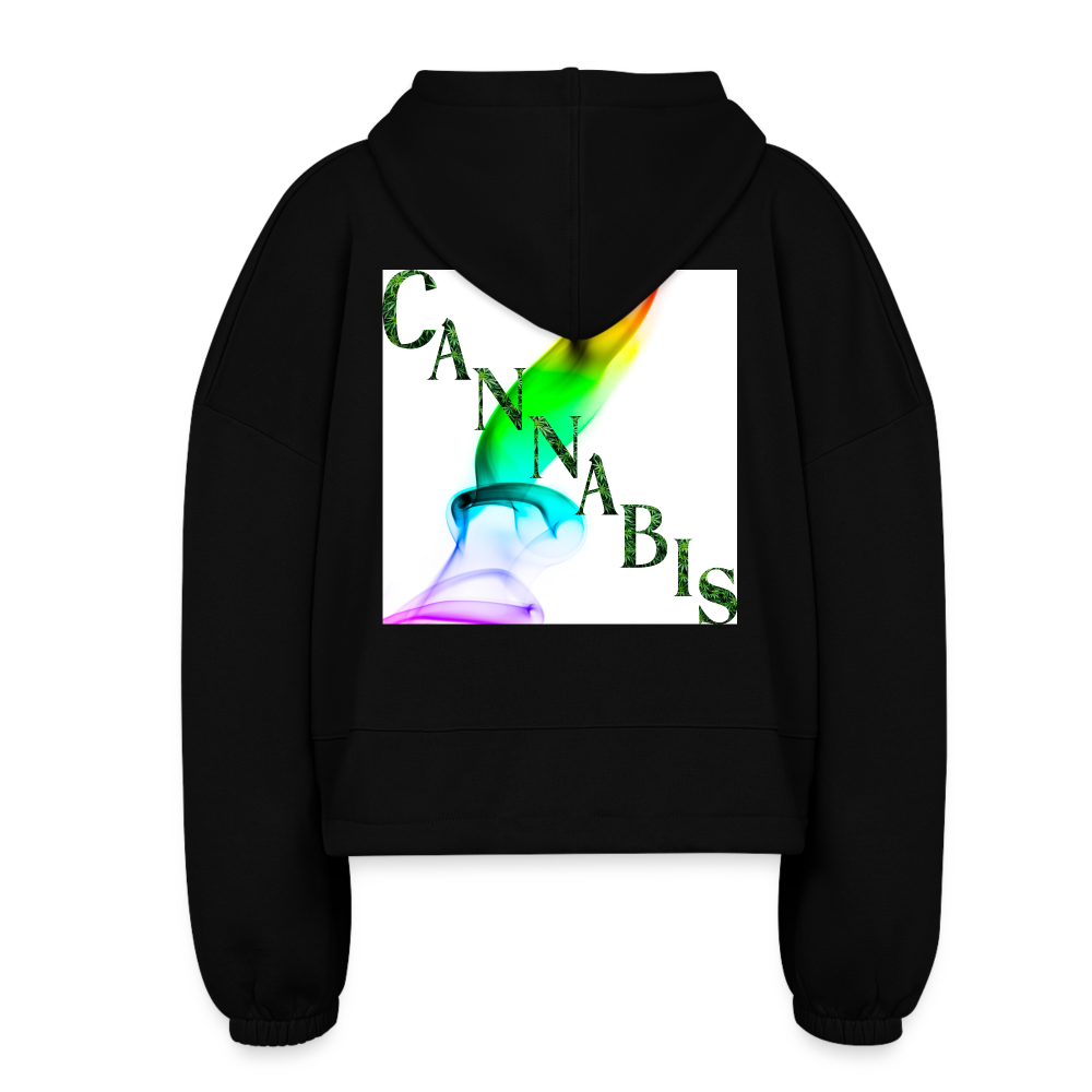 Mind Body Spirit Ladies Cropped Hoodie - black