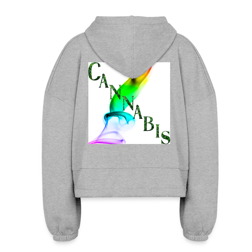 Mind Body Spirit Ladies Cropped Hoodie - heather gray