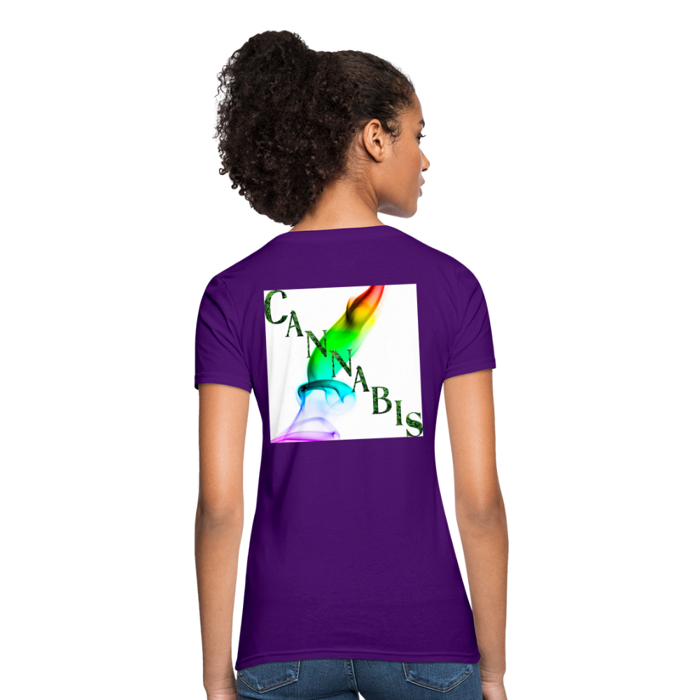 Mind Body Spirit Cannabis Ladies T-Shirt - purple