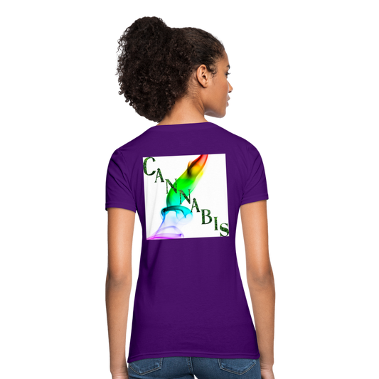 Mind Body Spirit Cannabis Ladies T-Shirt - purple