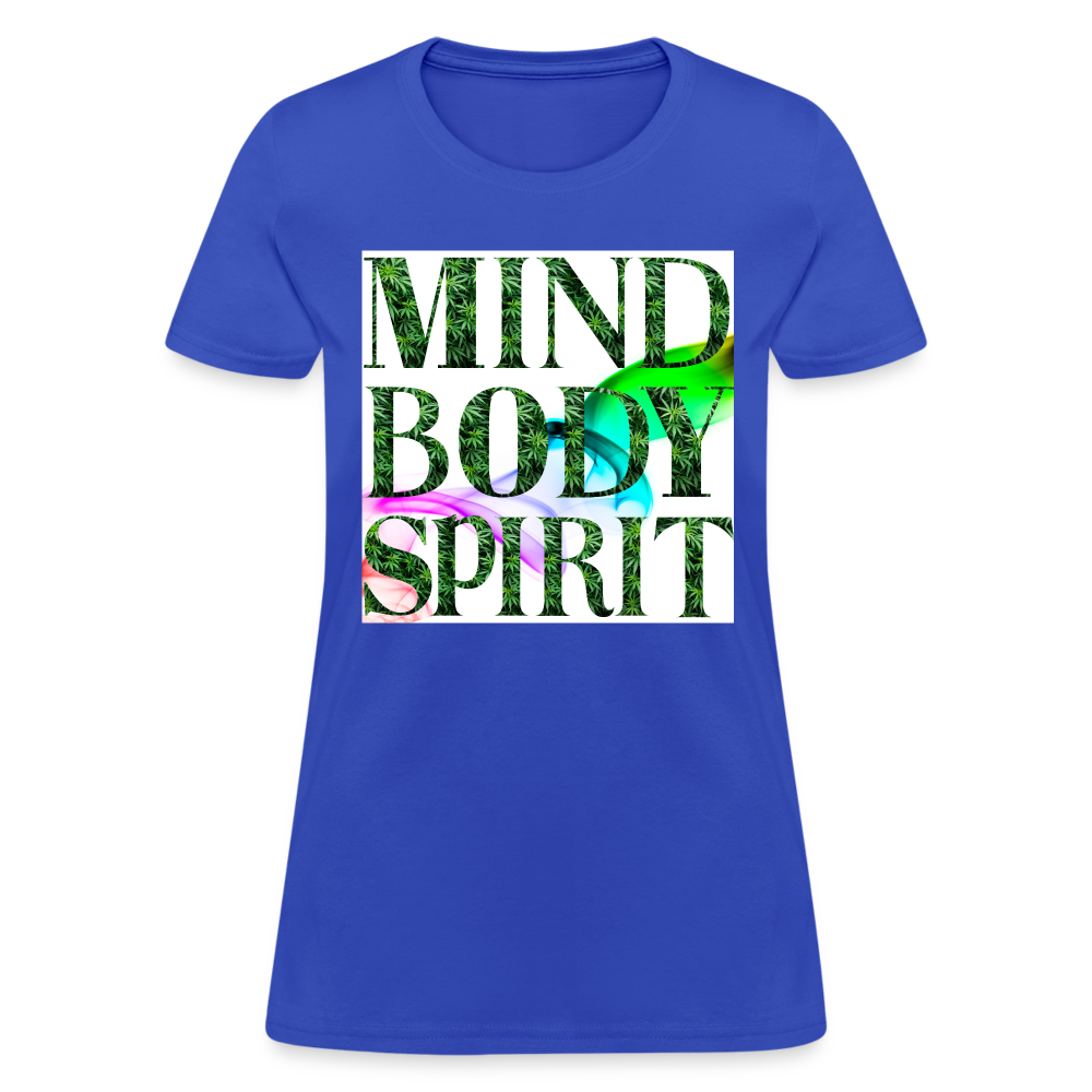 Mind Body Spirit Cannabis Ladies T-Shirt - royal blue