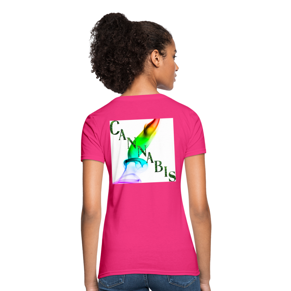 Mind Body Spirit Cannabis Ladies T-Shirt - fuchsia