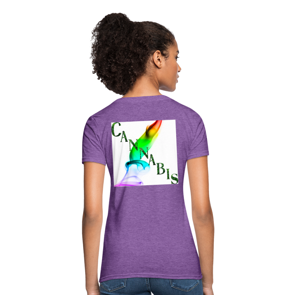 Mind Body Spirit Cannabis Ladies T-Shirt - purple heather