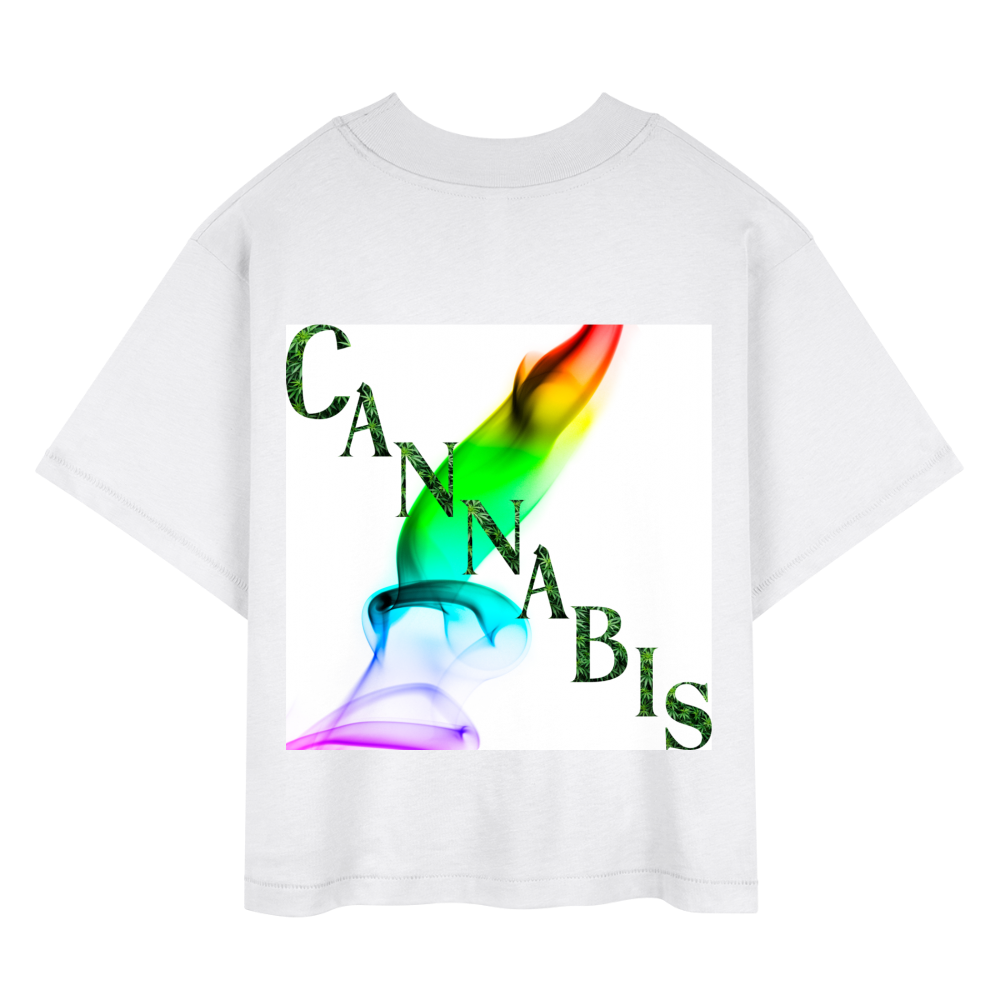 Mind Body Spirit Cannabis Ladies Boxy Tee - white