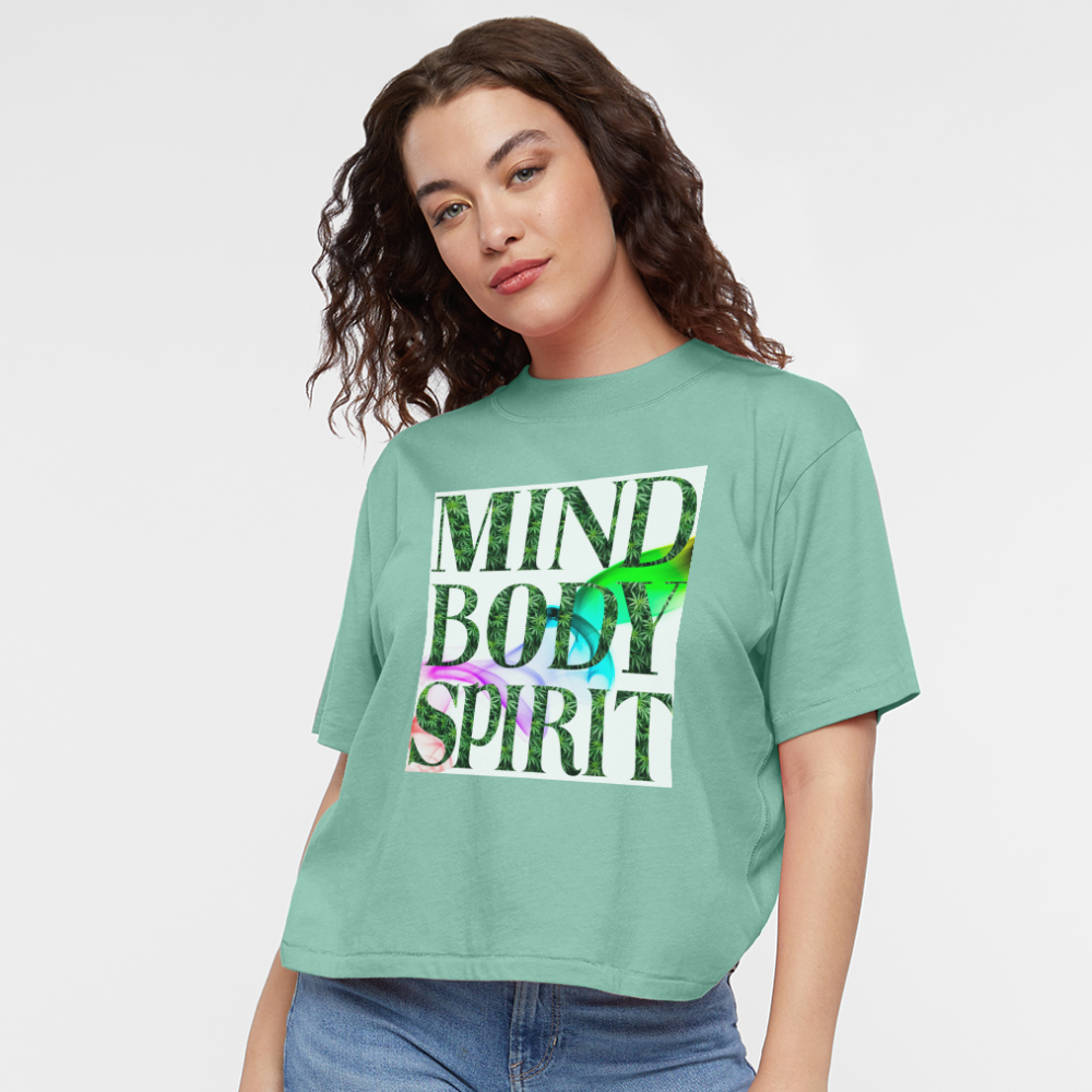 Mind Body Spirit Cannabis Ladies Boxy Tee - saltwater