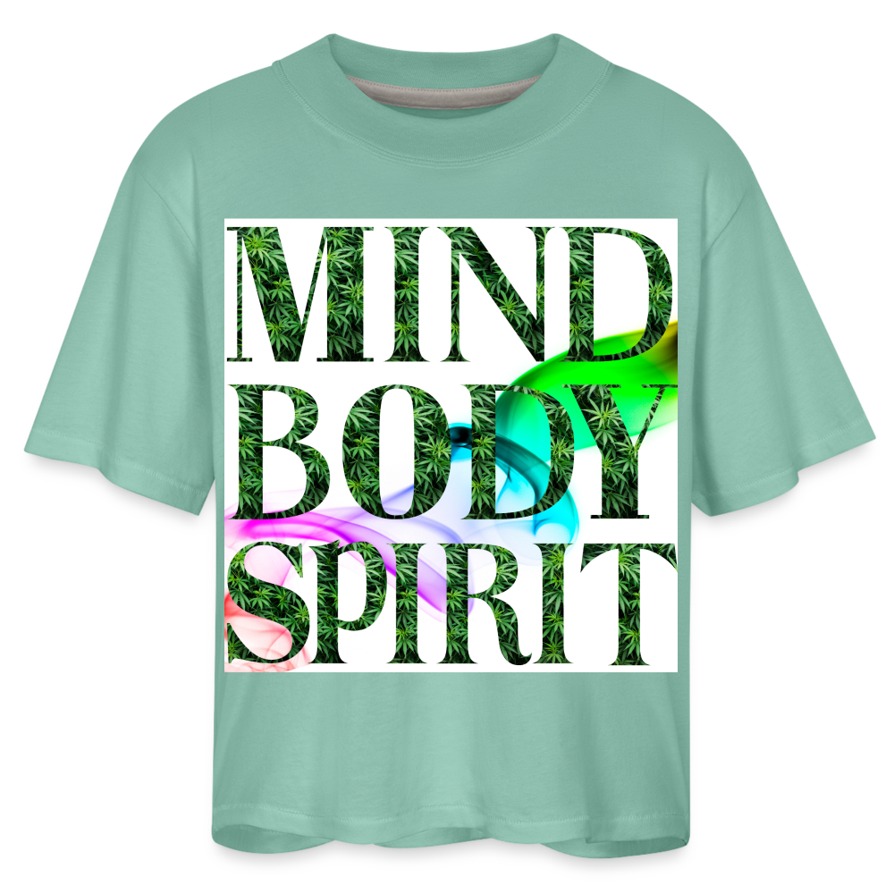 Mind Body Spirit Cannabis Ladies Boxy Tee - saltwater