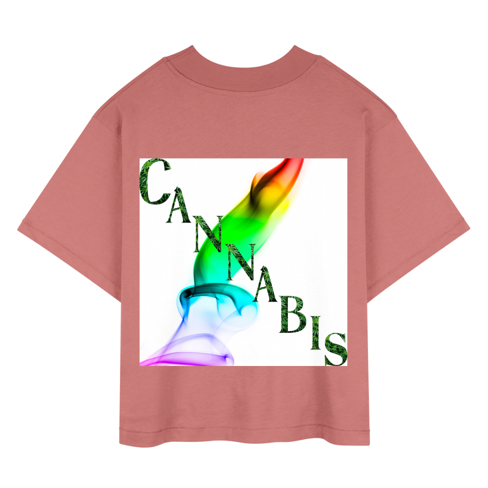 Mind Body Spirit Cannabis Ladies Boxy Tee - mauve