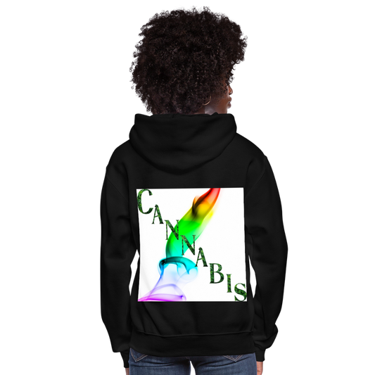 Mind Body Spirit Cannabis Ladies Hoodie - black