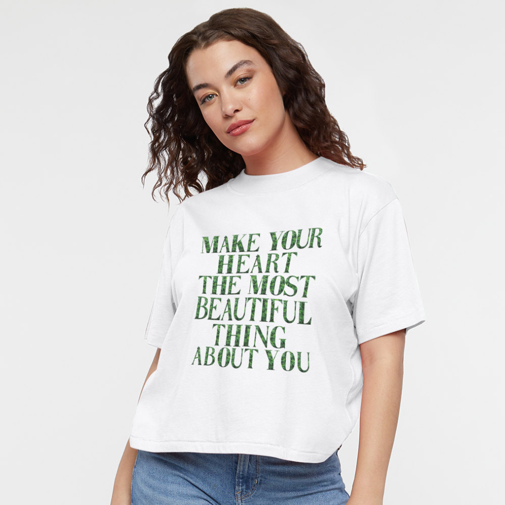 Beautiful Heart Women's Boxy Tee - white