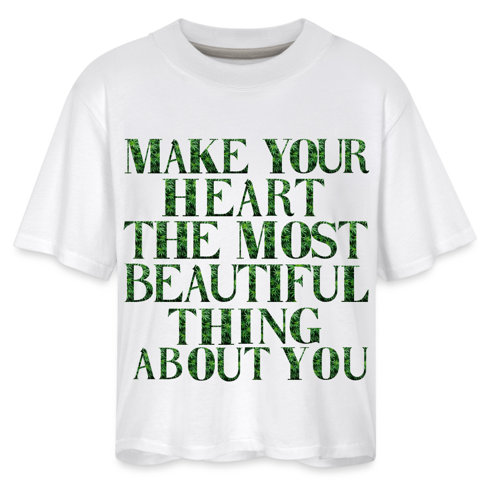 Beautiful Heart Women's Boxy Tee - white