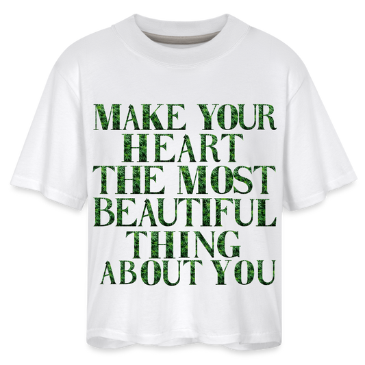 Beautiful Heart Women's Boxy Tee - white