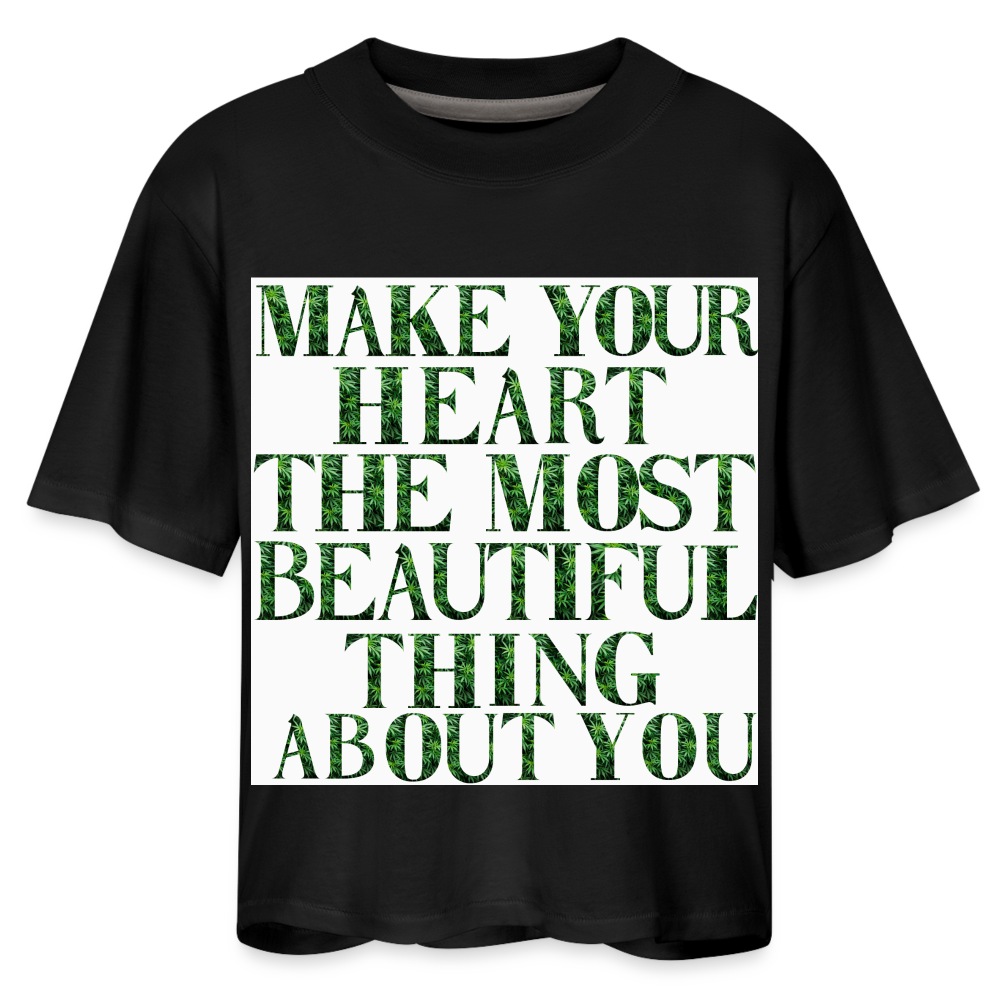 Beautiful Heart Women's Boxy Tee - black