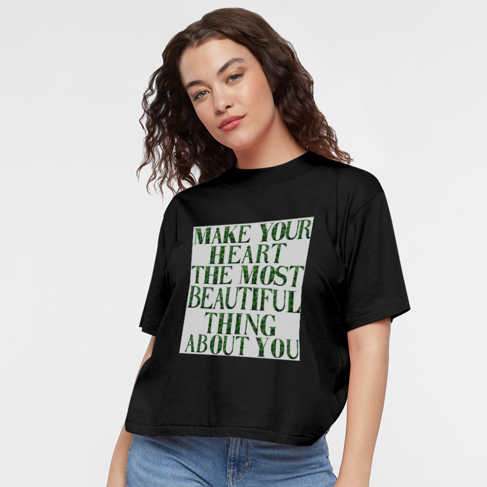 Beautiful Heart Women's Boxy Tee - black