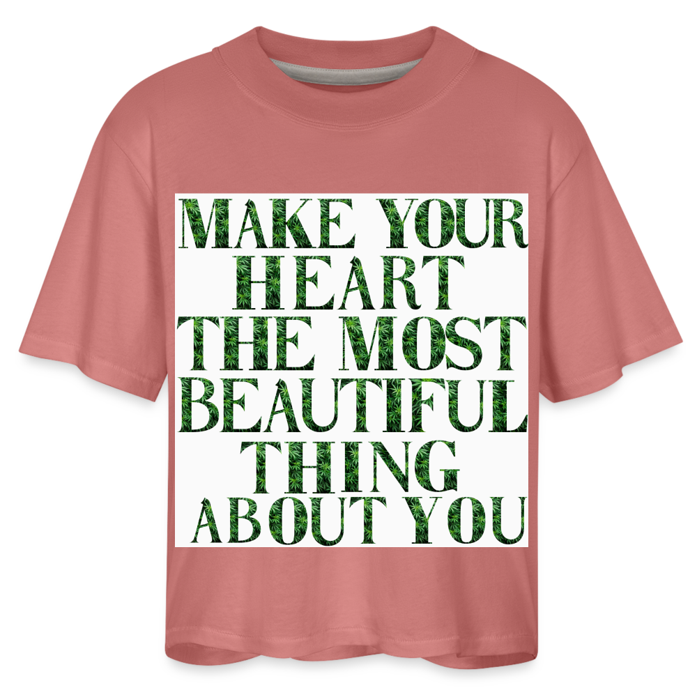 Beautiful Heart Women's Boxy Tee - mauve