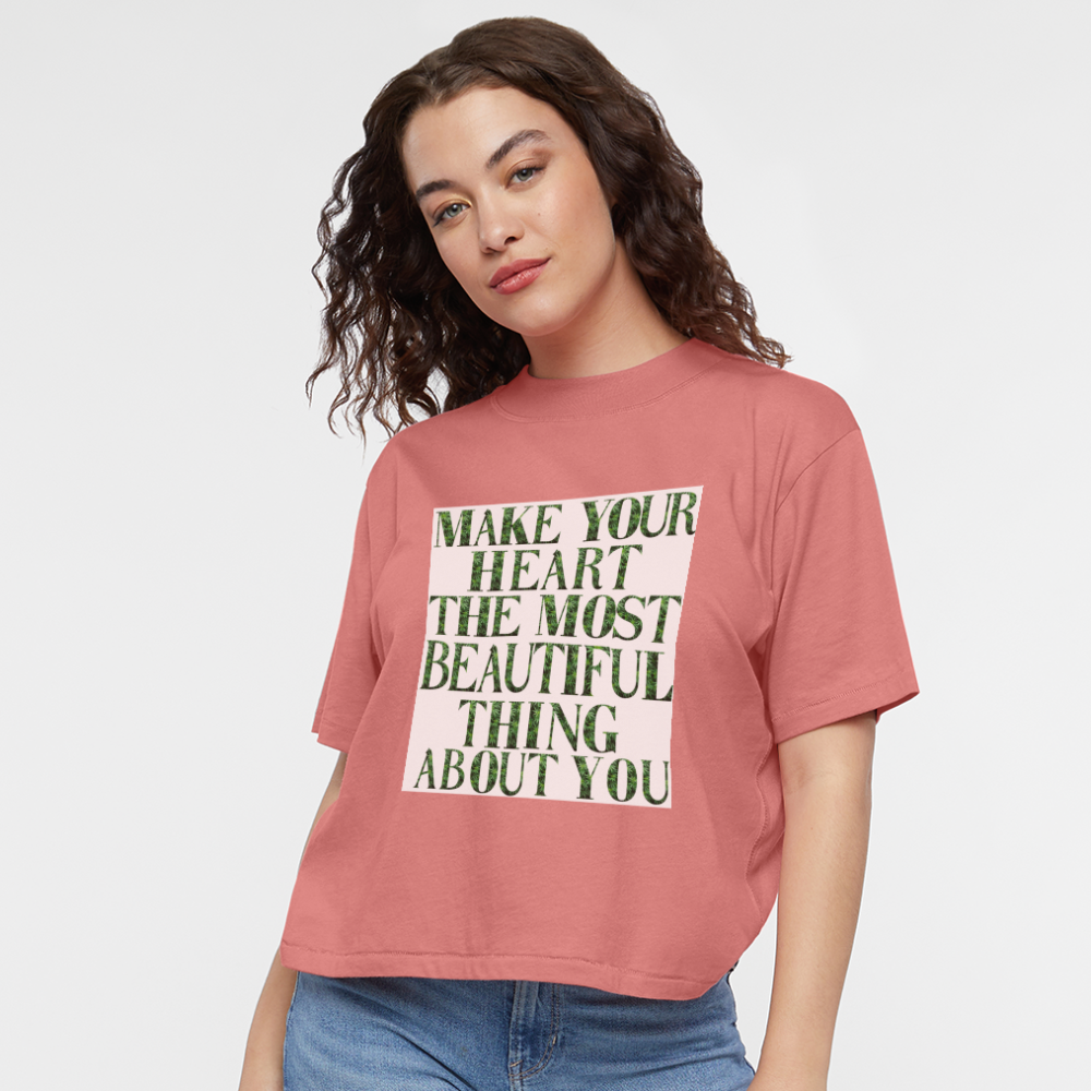 Beautiful Heart Women's Boxy Tee - mauve