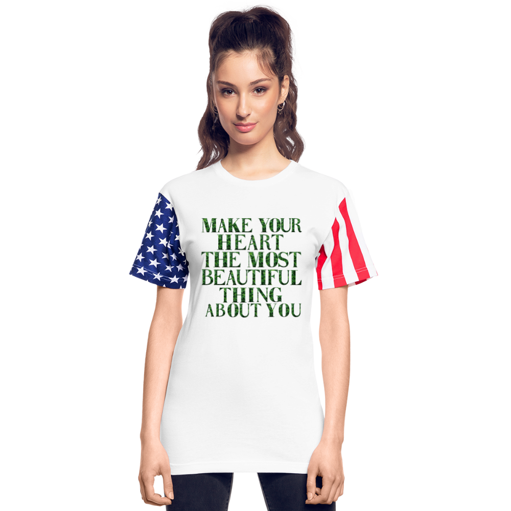 Adult Stars & Stripes T-Shirt | LAT Code Five™ 3976 - white