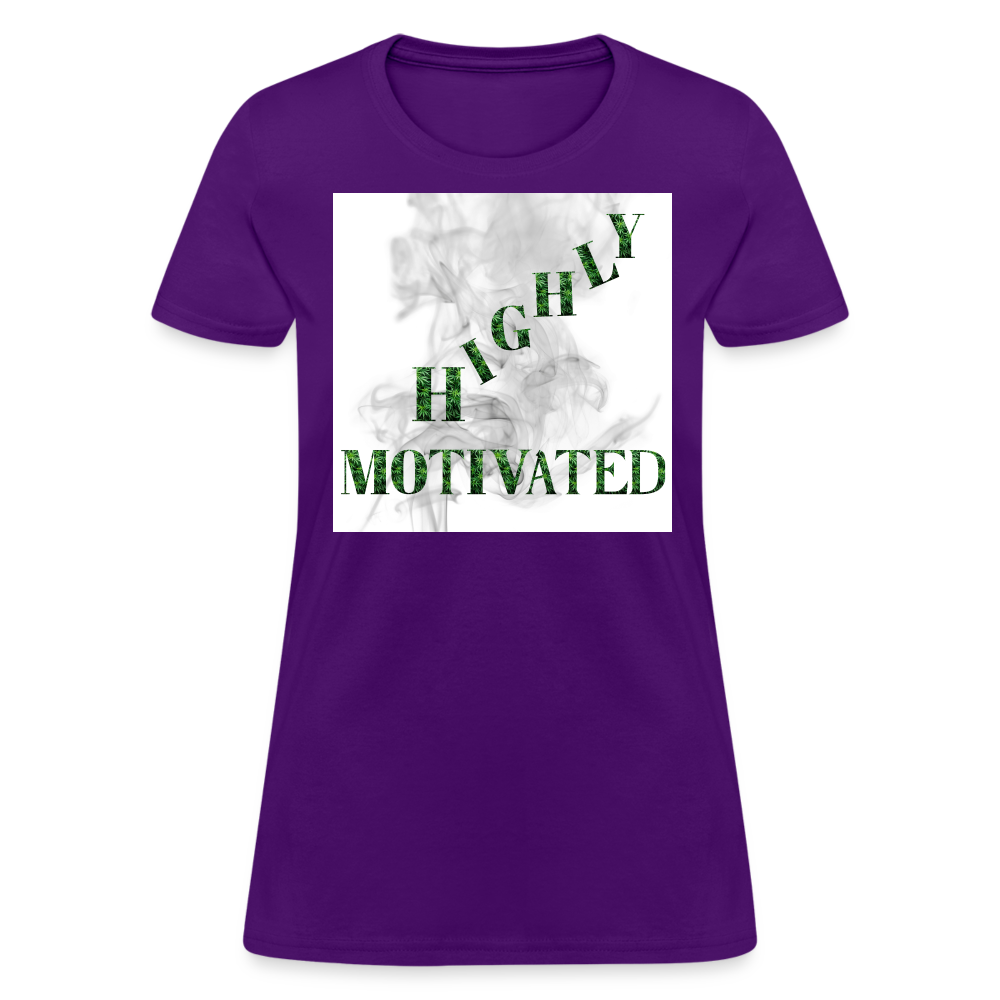 Highly Motivated Cannabis Ladies T-Shirt - purple