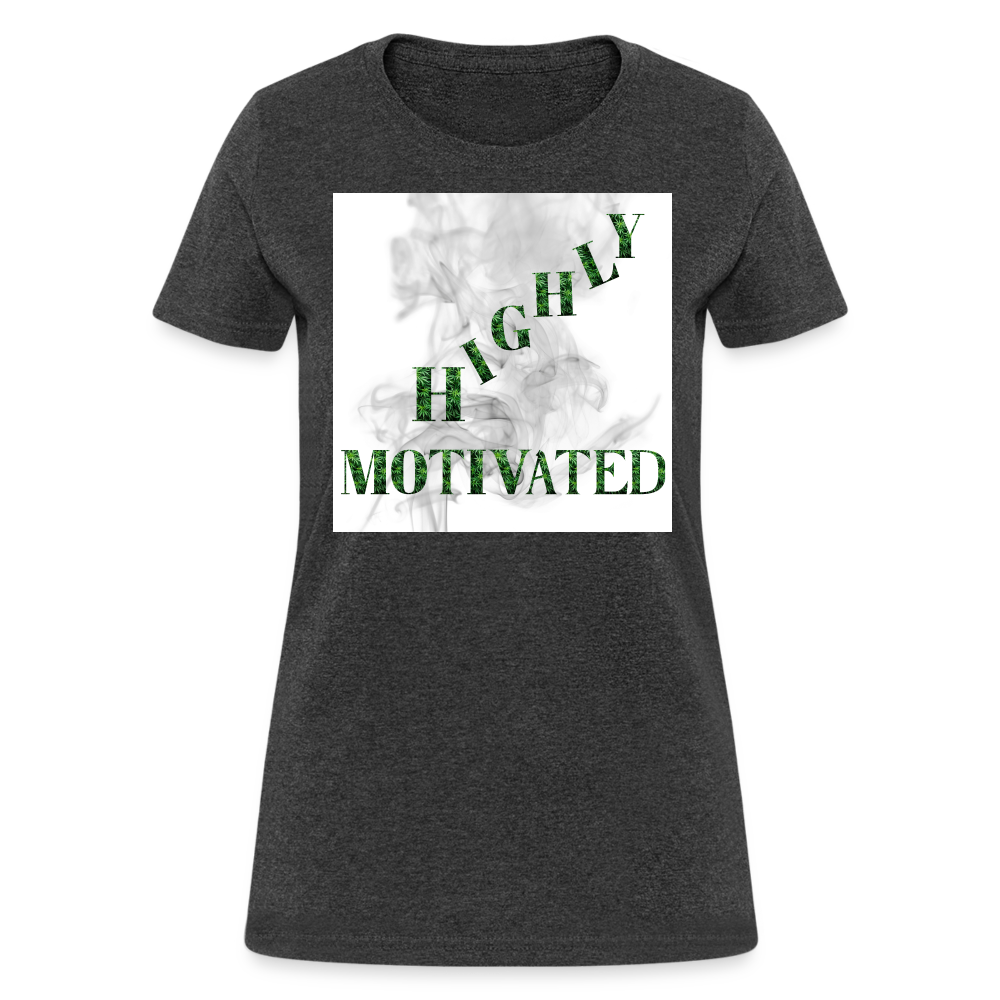 Highly Motivated Cannabis Ladies T-Shirt - heather black