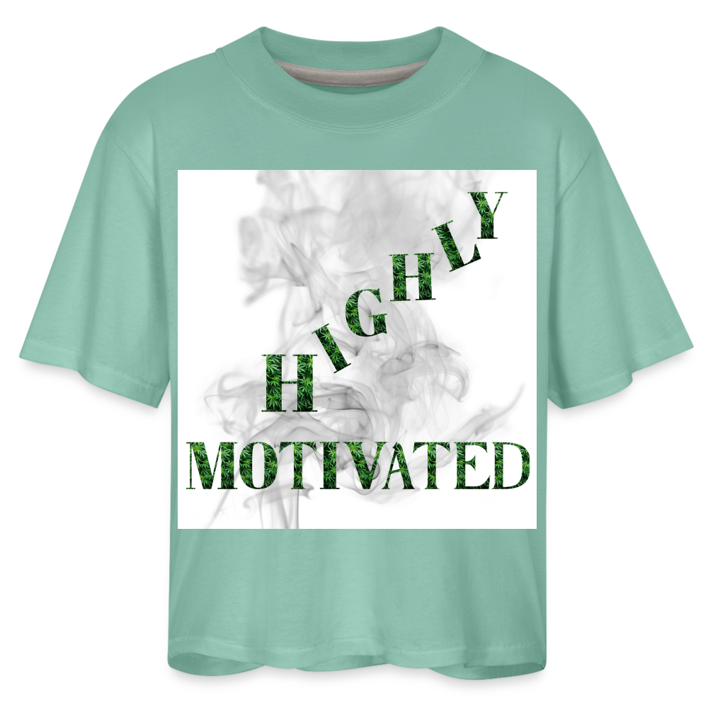 Highly Motivated Cannabis Ladies Boxy Tee - saltwater