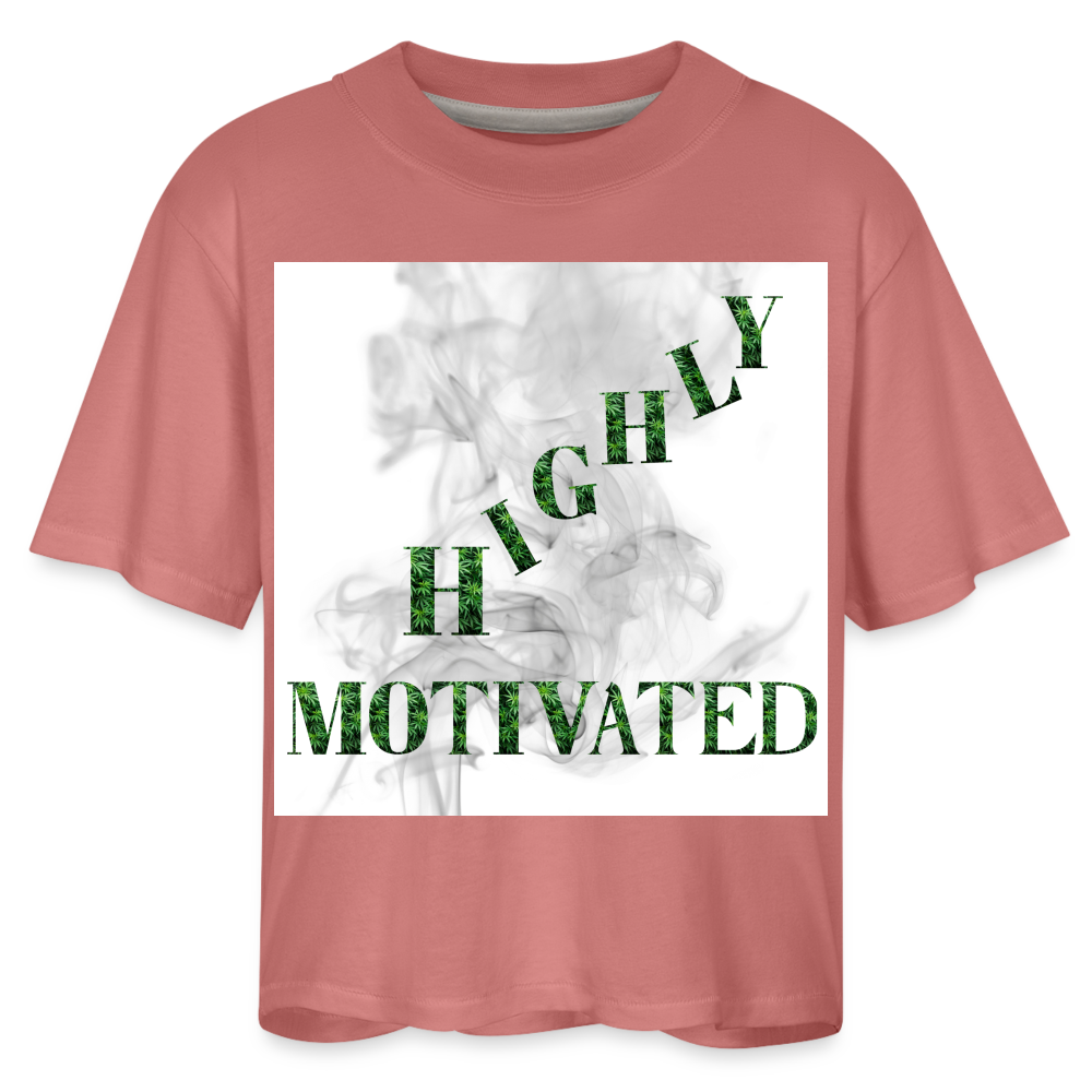 Highly Motivated Cannabis Ladies Boxy Tee - mauve