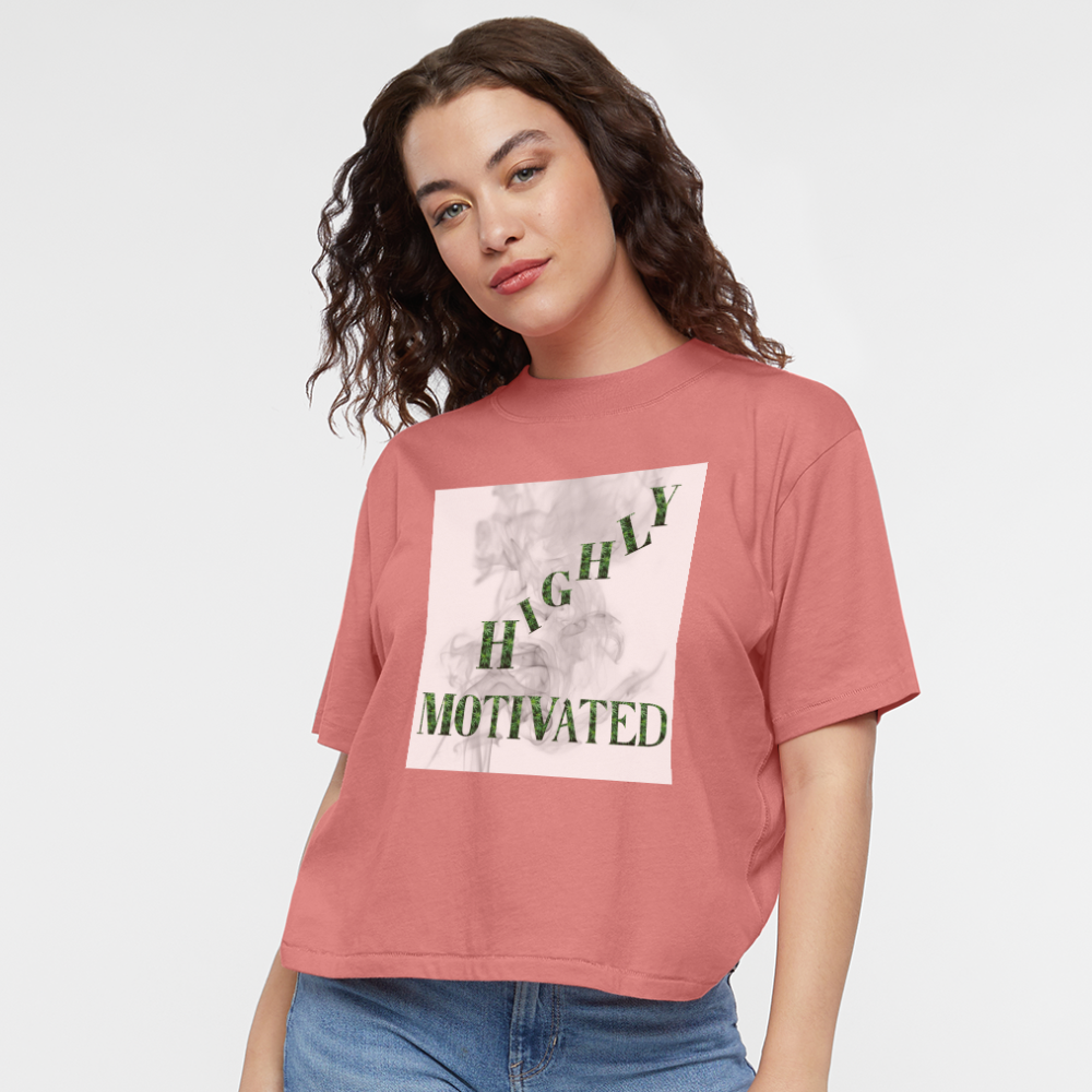 Highly Motivated Cannabis Ladies Boxy Tee - mauve
