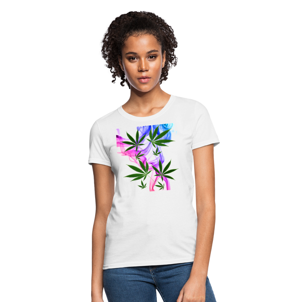 Smoking Pretty Cannabis Ladies Women's T-Shirt - white