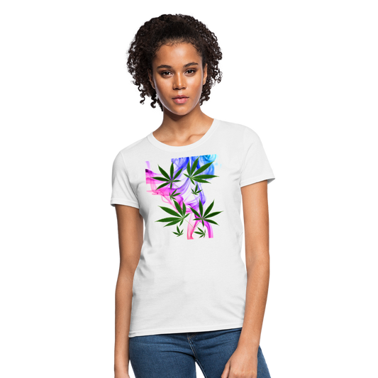 Smoking Pretty Cannabis Ladies Women's T-Shirt - white