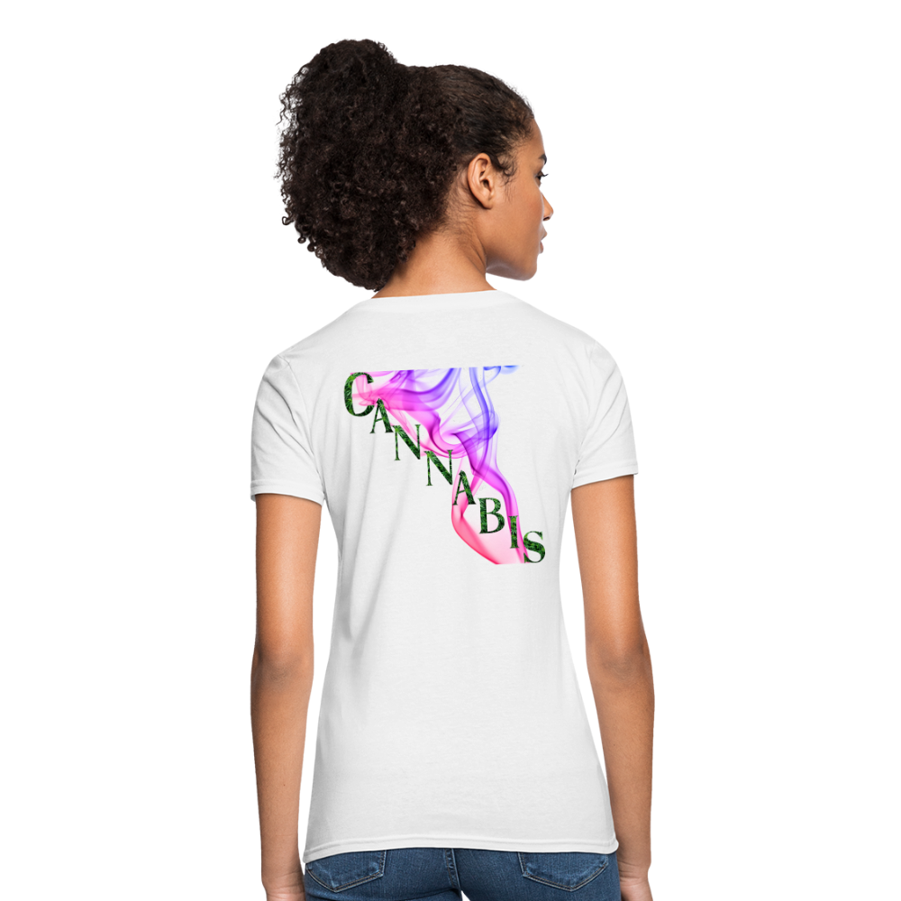 Smoking Pretty Cannabis Ladies Women's T-Shirt - white