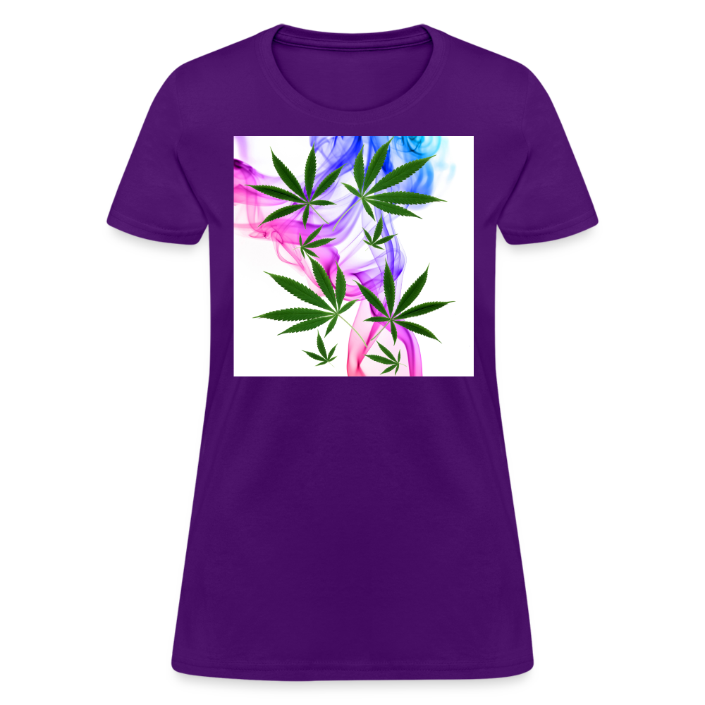 Smoking Pretty Cannabis Ladies Women's T-Shirt - purple