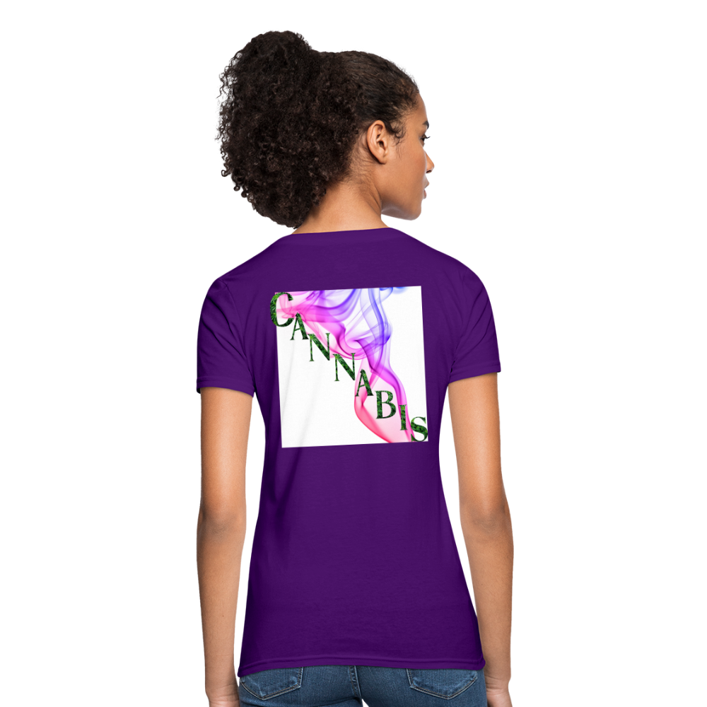 Smoking Pretty Cannabis Ladies Women's T-Shirt - purple