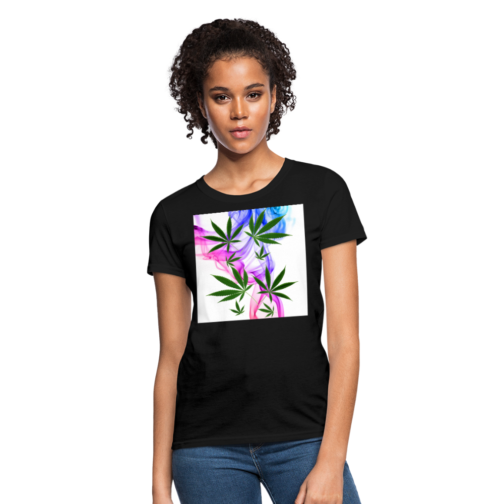 Smoking Pretty Cannabis Ladies Women's T-Shirt - black