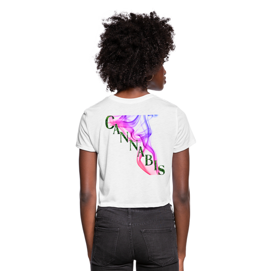 Smoking Pretty Cannabis Ladies Cropped T-Shirt - white