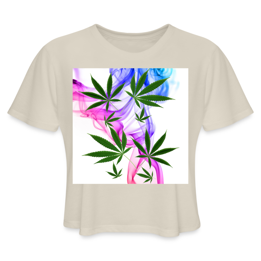 Smoking Pretty Cannabis Ladies Cropped T-Shirt - dust