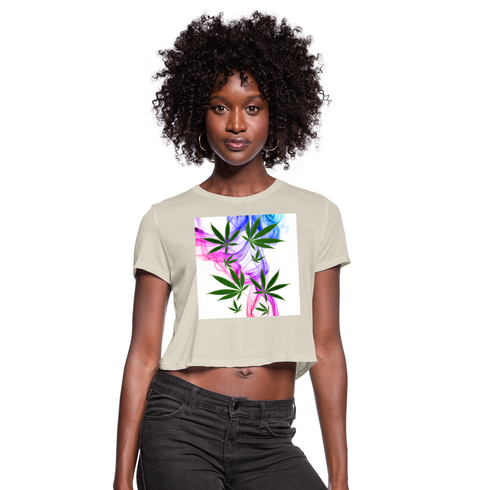 Smoking Pretty Cannabis Ladies Cropped T-Shirt - dust