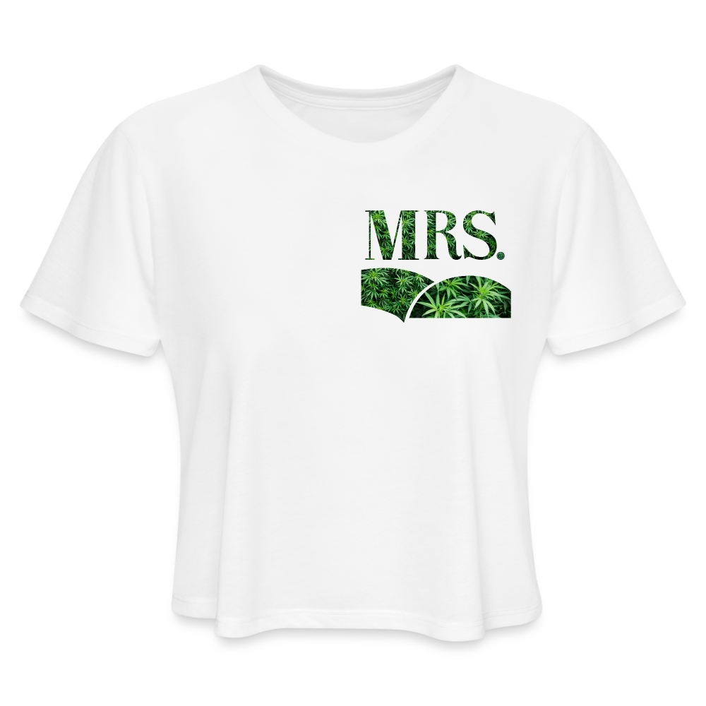 Mrs. Cannabis Cropped T-Shirt - white
