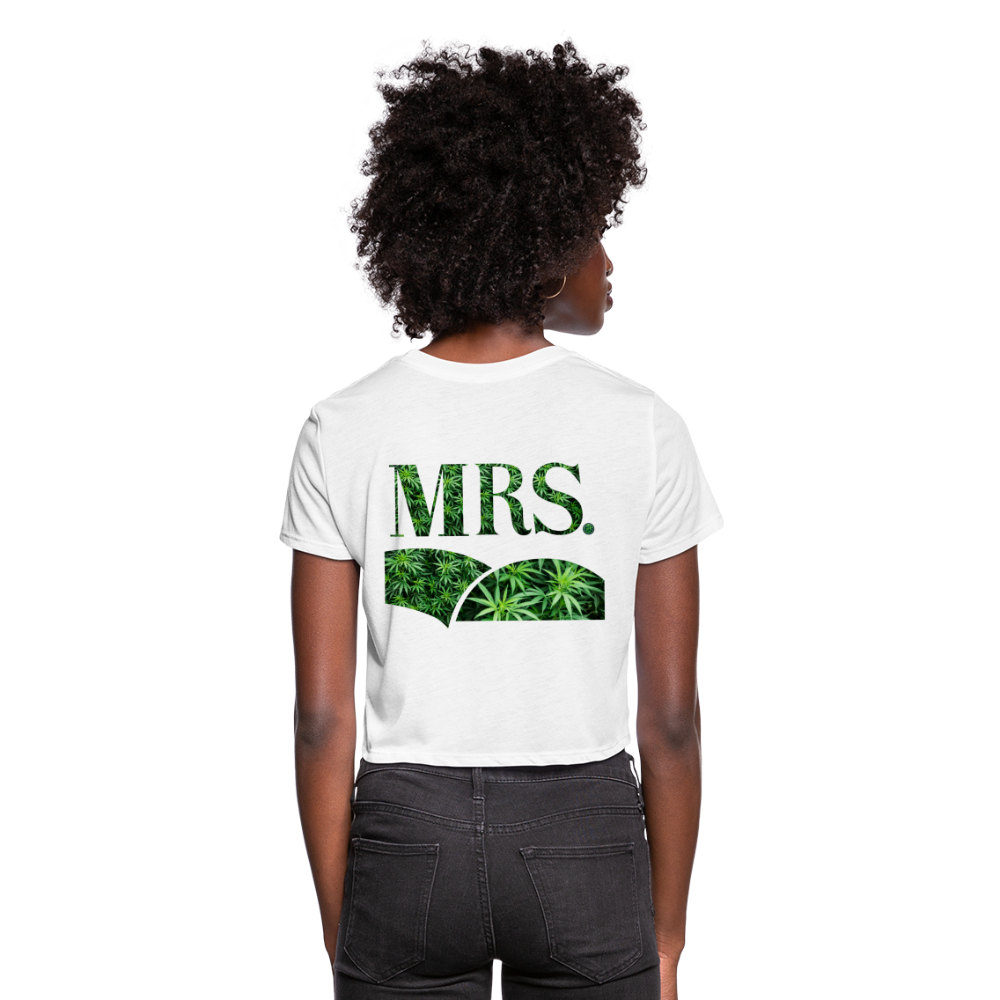Mrs. Cannabis Cropped T-Shirt - white