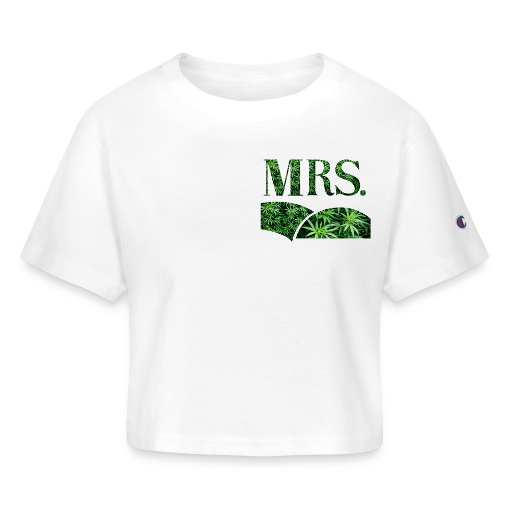 Mrs. Cannabis Champion Women’s Cropped T-Shirt - white