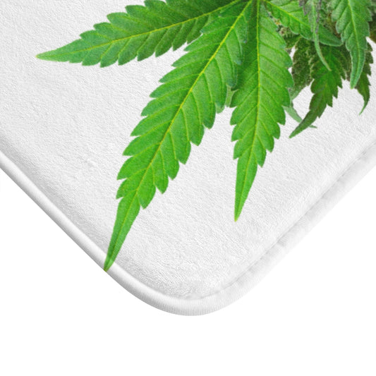 Semplicemente Cannabis Bath Mat- White