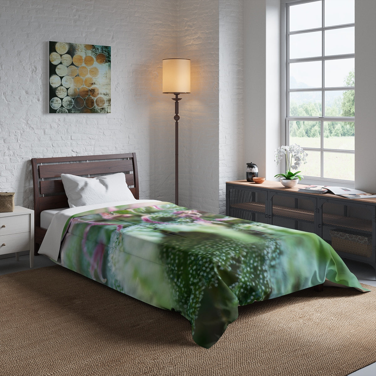 Blooming With Purple Cannabis Custom Designed Comforter.  A Unique Cannabis Gift For Friends & Family. Cannabis Decor For Your Home.
