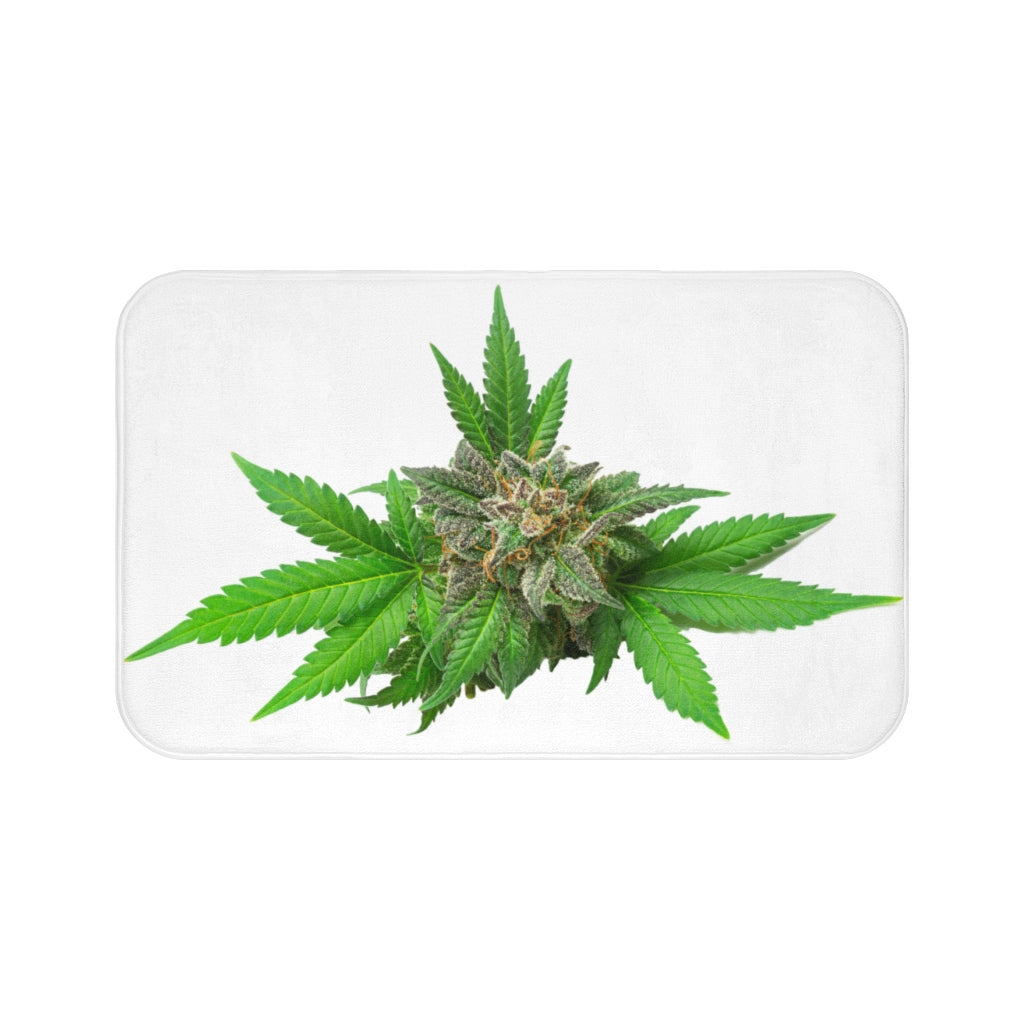Semplicemente Cannabis Bath Mat- White