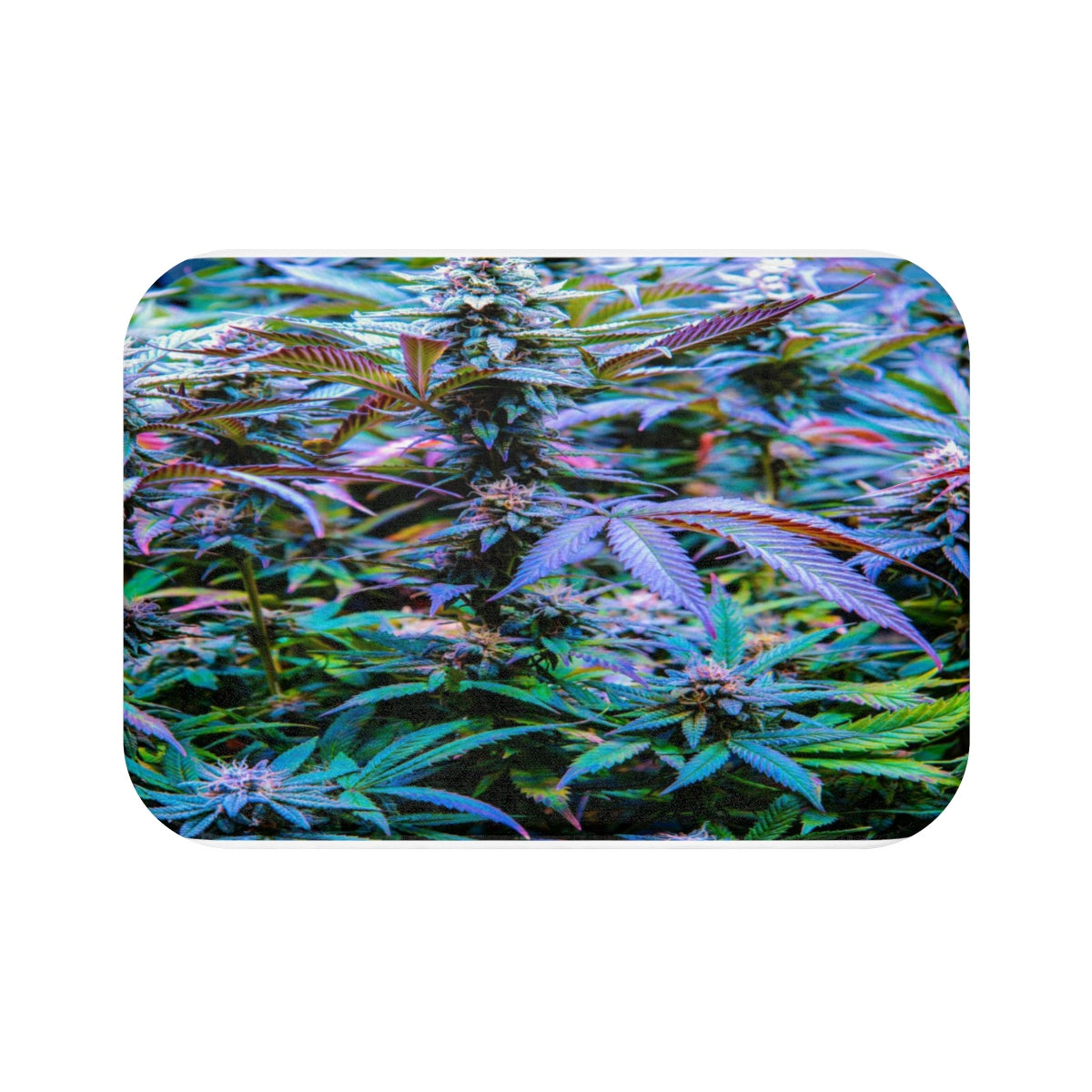 The Rainbow Cannabis Custom Designed Bath Mat.  A Unique Cannabis Gift For Friends & Family. Cannabis Decor For Your Home.