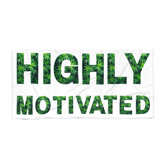Highly Motivated Cannabis Beach Towel
