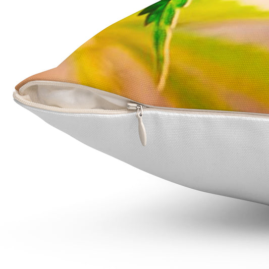 Sunrise Sunset Cannabis Spun Polyester Square Pillow