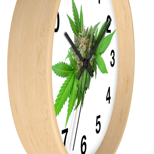 Semplicemente Cannabis Wall Clock- White